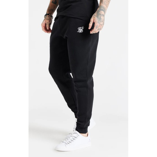 SikSilk Black Essential Cuffed Jogger